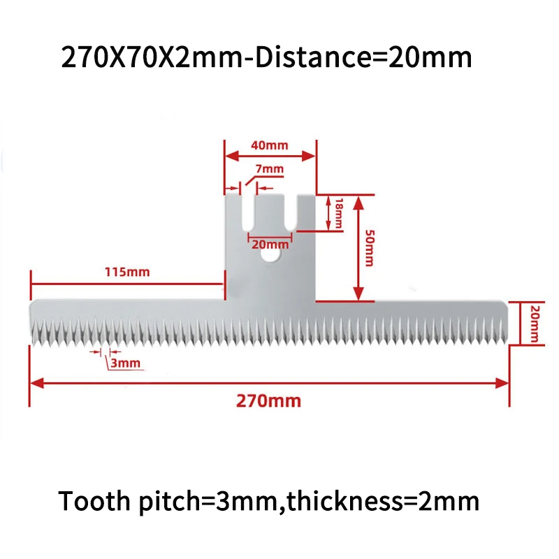2pcs Packing Machine Blade Film Plastic Serrated Knife Food Machinery Tooth Cutter Blades view 6