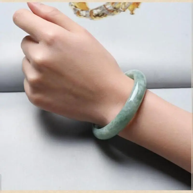 Natural Jade Bangle for Women Authentic Healing Jadeite Stone Bracelet Elegant Jewelry for Daily Wear Gift for Mom