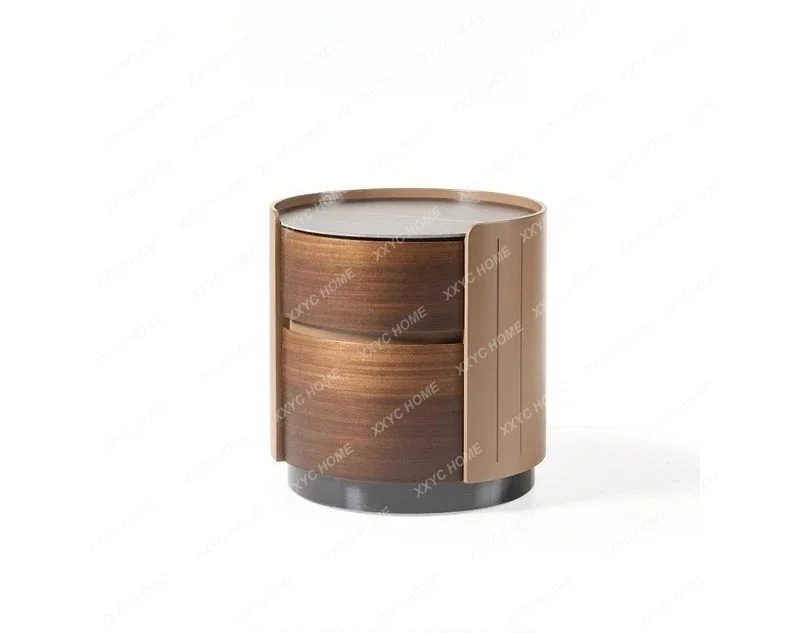 

DD Slate minimalist solid wood bedside table simple modern home bedroom light luxury high-end