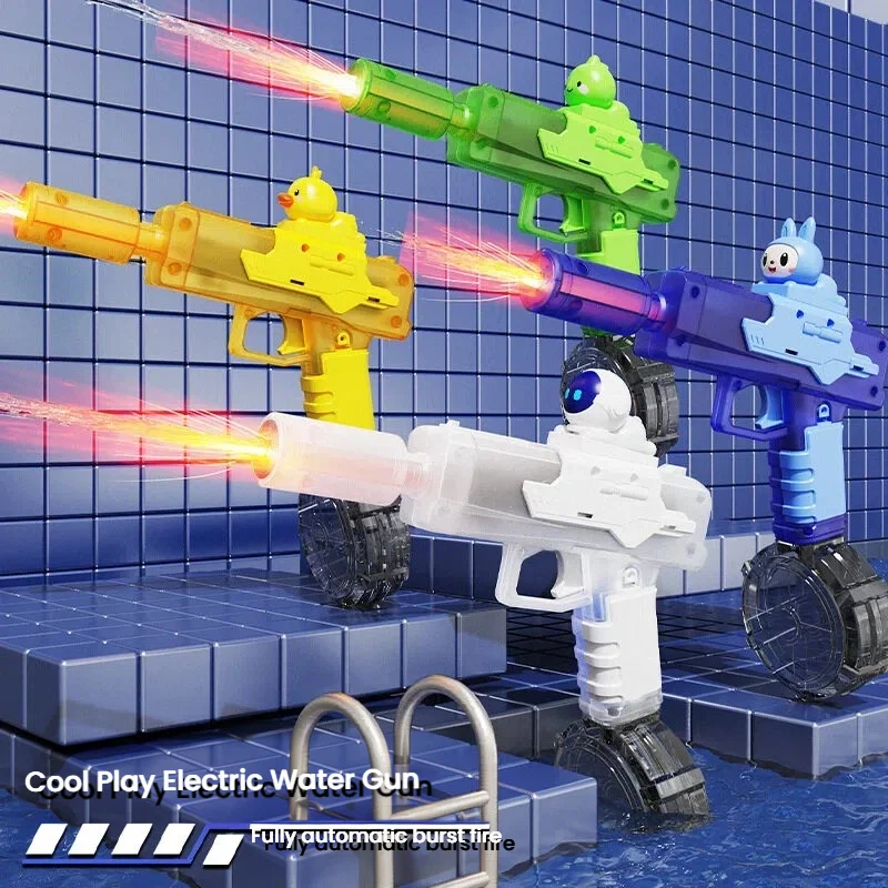 2026 Hot New Cartoon Electric Water Gun Toys Summer Outdoor Beach Pool Garden Fight Games  Automatic Water Gun Birthday New Gift