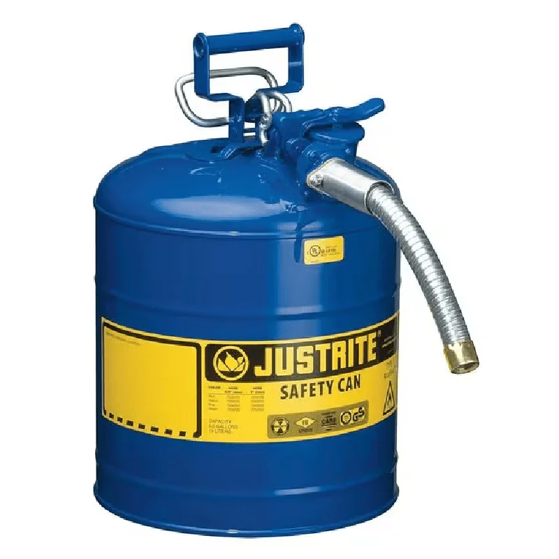 

Safety Can, Steel, 5 gal, Blue, 11 3/4 in Dia., Kerosene