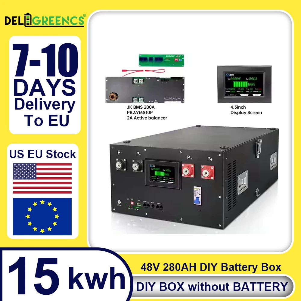 DIY 48V LiFePO4 Battery Pack Kit Obudowa Case Optional JK 16S 200A Smart BMS 51.2V 2A Active Balancer Home Energy Storage System