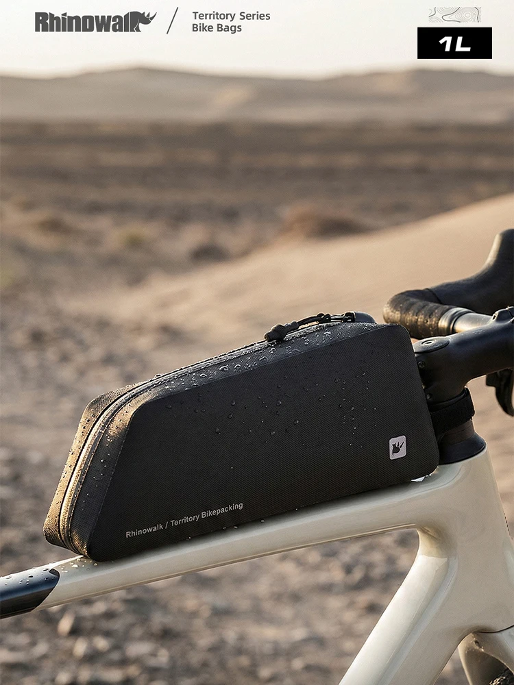 AliExpress Rhinowalk Bike Top Tube Bag 1L Waterproof Bike Frame Bag Cycling Storage Bag Bikepacking Accessories Screw Or Strap Installation