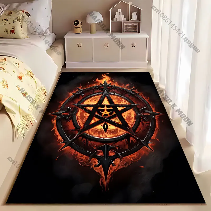 Fiery mystical symbol embodiment power carpet Yoga living room room decor children's crawling mat doormat area rug