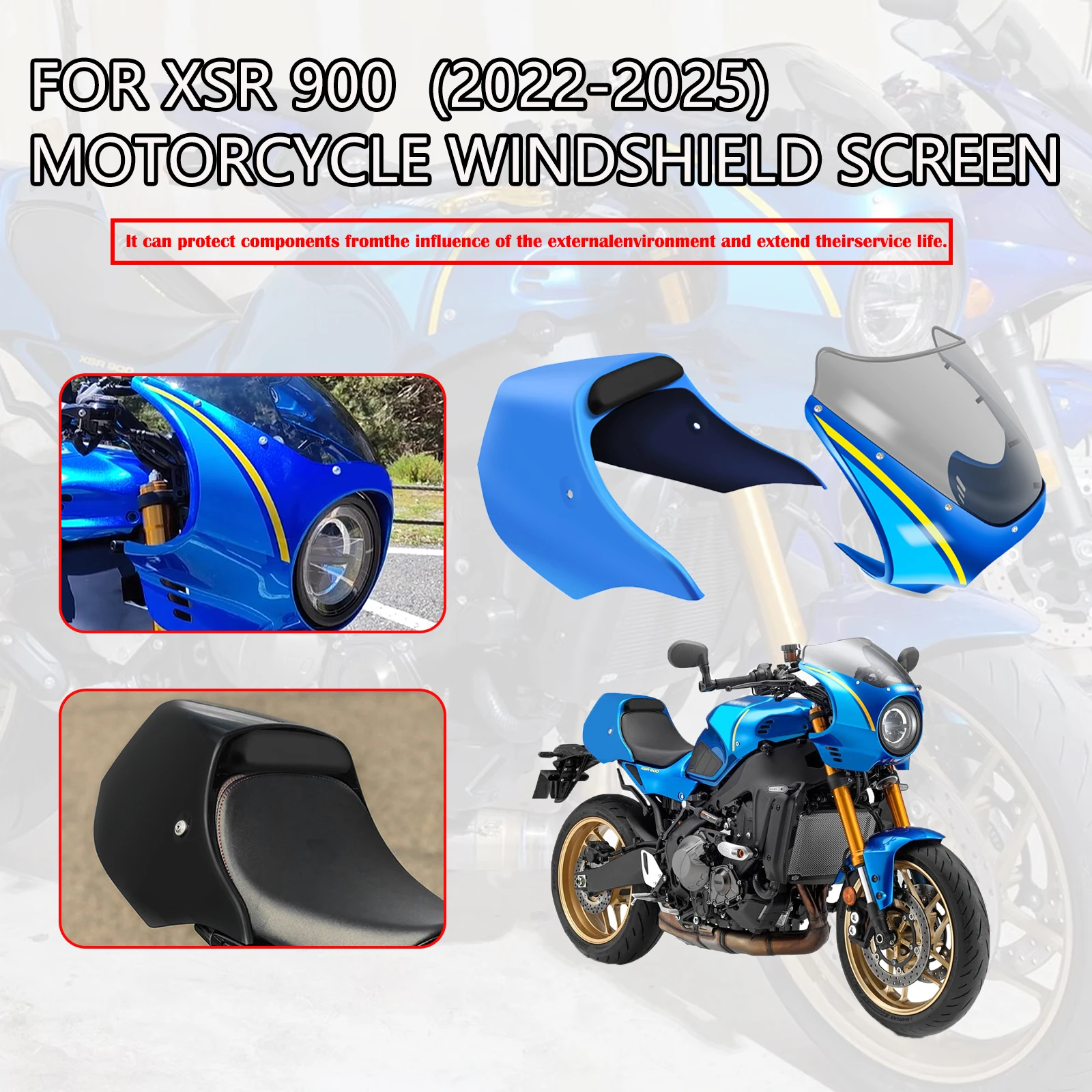 

Аксессуары для мотоциклов, лобовое стекло, передняя головка, обтекатель лобового стекла для Yamaha XSR 900 2024 XSR900 2025 2023 2022