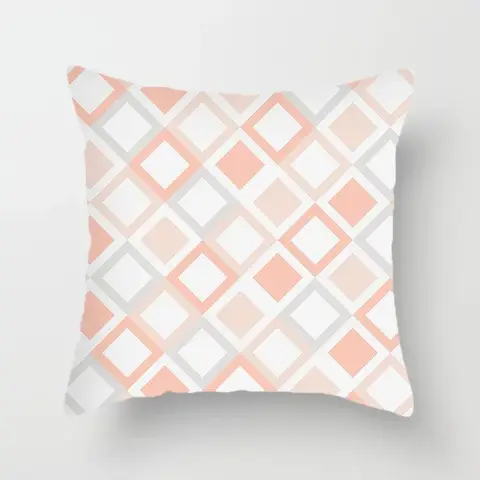 ज्यामितीय सरल गुलाबी प्रिंट तकिया केस कार्यालय सोफा कुशन कवर लक्जरी होम डेकोर कुशन कवर 6 best sales गुलाबी कुशन कवर - №2