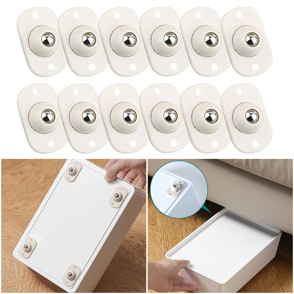 ล้อเหล็กหมุนได้ 360 องศา รับน้ำหนักได้ 12 ชิ้น สำหรับเฟอร์นิเจอร์ ถังขยะ ล้อหมุนอเนกประสงค์แบบติดกาว