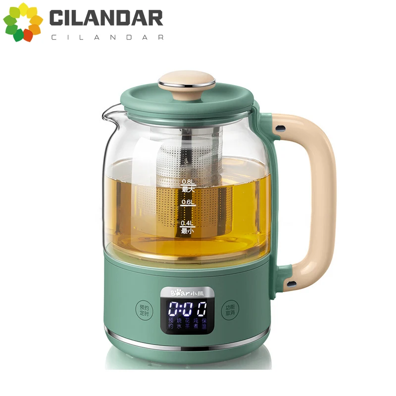 Health Cup Health Pot Office Household Portable Tea Electric Pot 0.8L Kettle with Flower Tea Cooker Bear Multi-function YSH-C08T