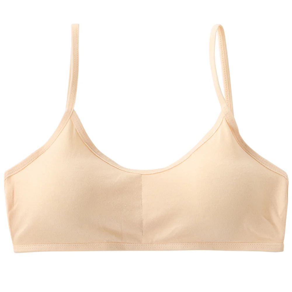 Girls Underwear Without Steel Rings Thin Cotton And Sports Summer Bra Double Layer Suspender Breathable Sponge Pad Camisole