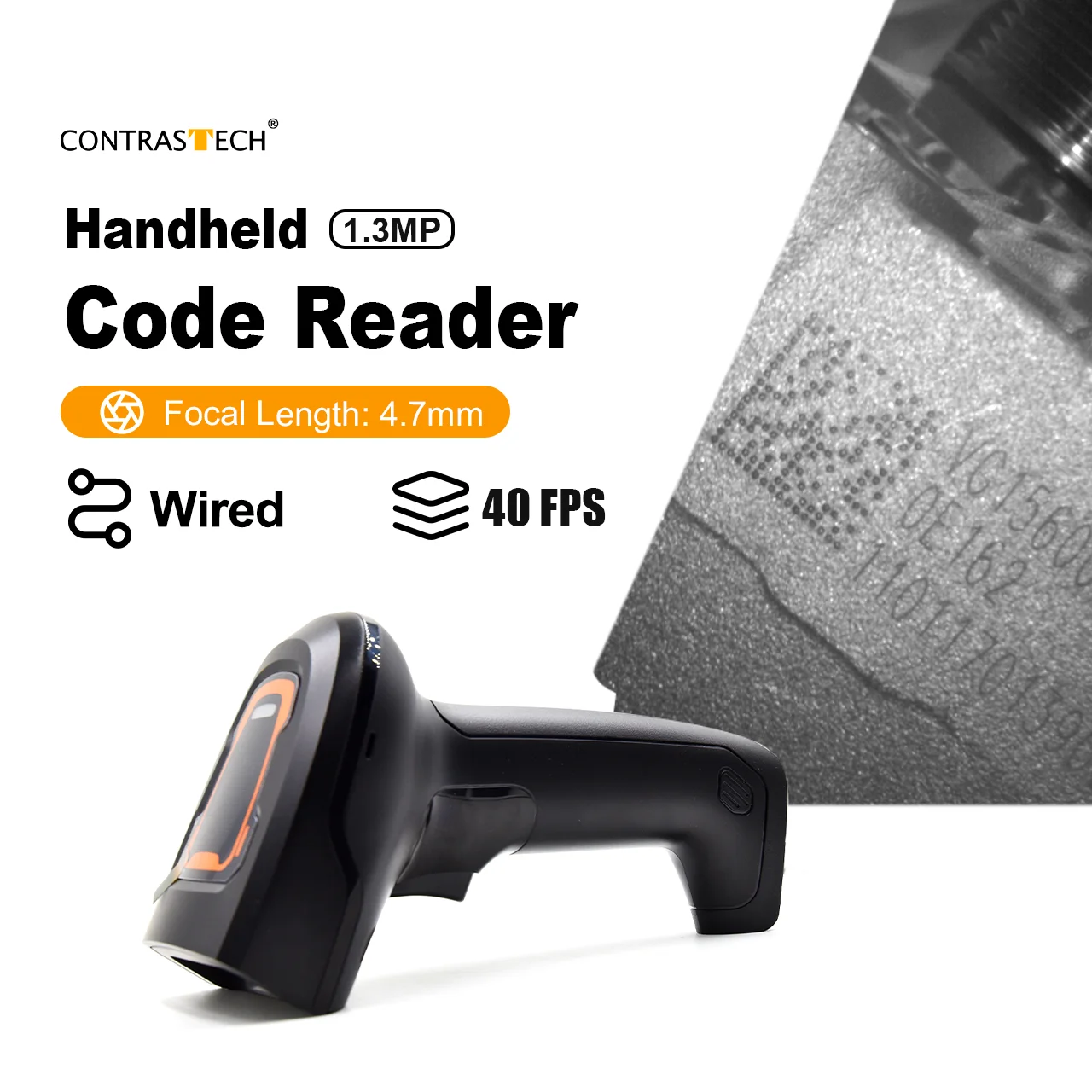 Fast Ethernet 1.3MP 50fps 5 mm 1.3MP 50fps Wireless Flexible Handheld Code Reader 1280x800