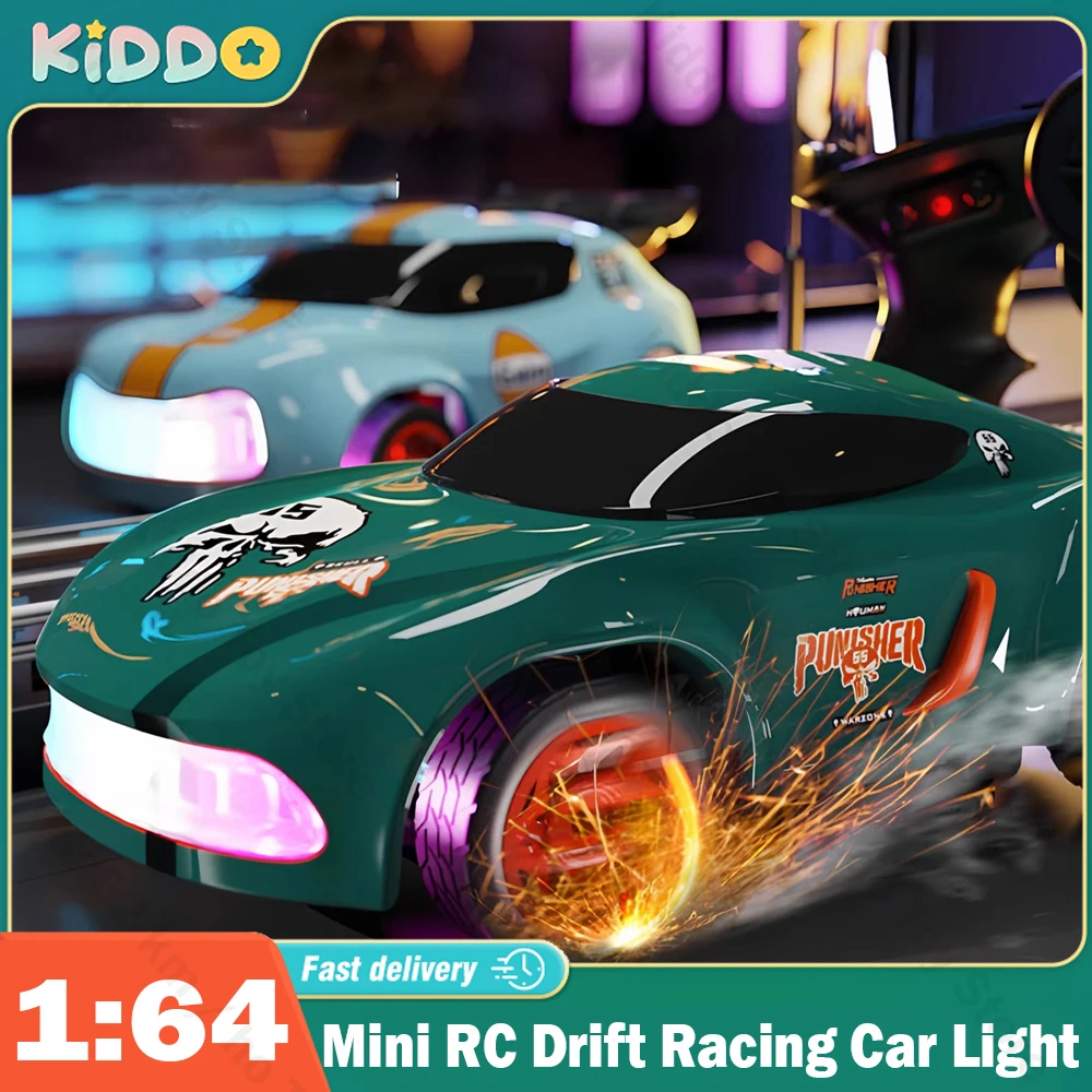 

1:64 Mini RC Drift Racing Car Light Remote Control Car Rc Four-Wheel Drive High-Speed Toy Children Desktop Gift Boy Sports Car