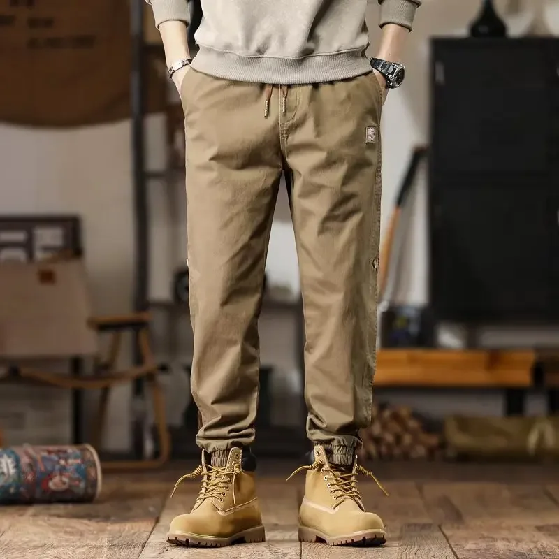 Autumn Workwear Jeans for Men 2024 Solid Colors Loose Straight-Legged Fashionable Long Pants Cuffed Leisure Trousers vaqueros