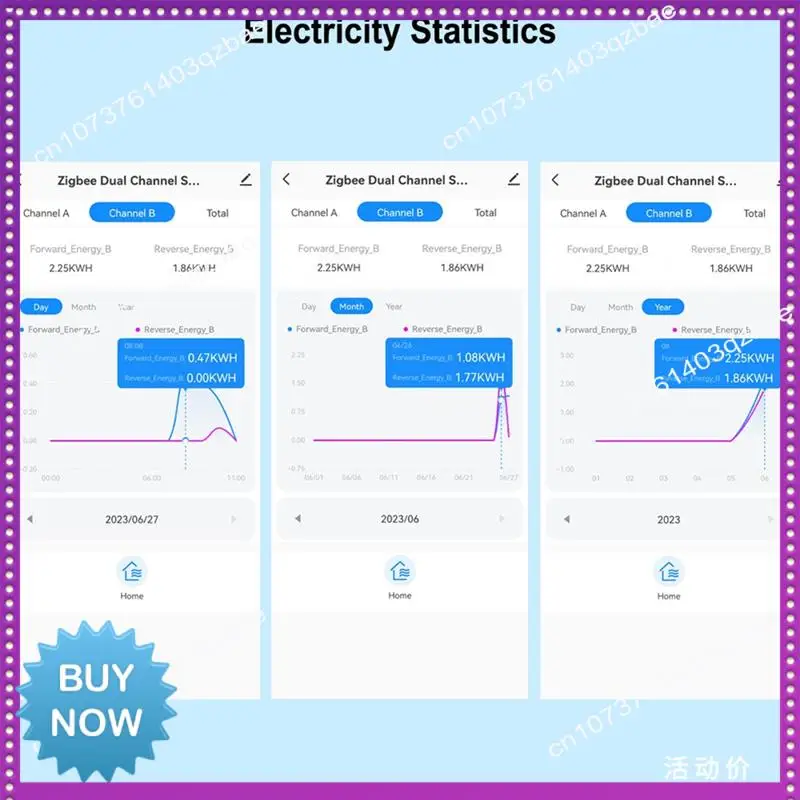 Hot Ltem Zigbee Wifi Energy Meter Bidirectional With Clamp Current Sensor Tuya Smart App Monitor Power 80A 240V, 2 Channels 2CT