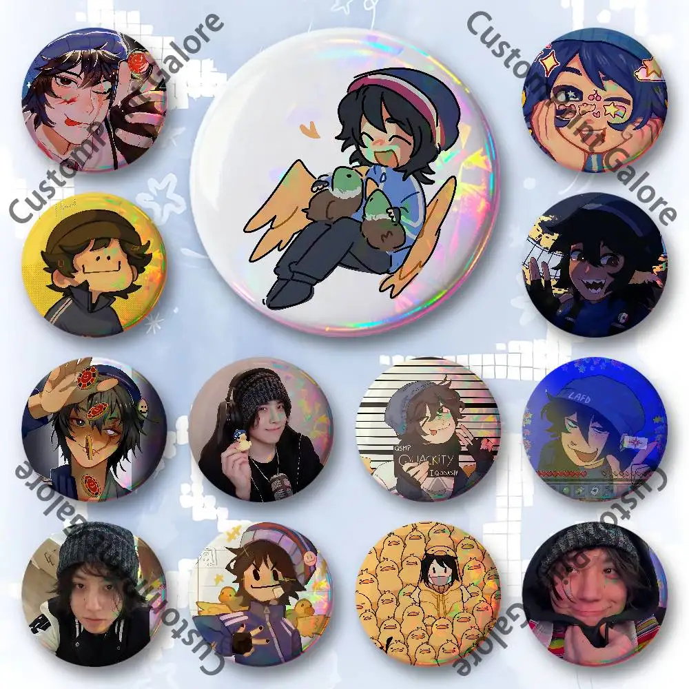 

Q-Quackity Fanart 32mm 58mm 75mm 44mm 25mm Anime Badges Brooches DIY Pins Decorations Birthday Gifts