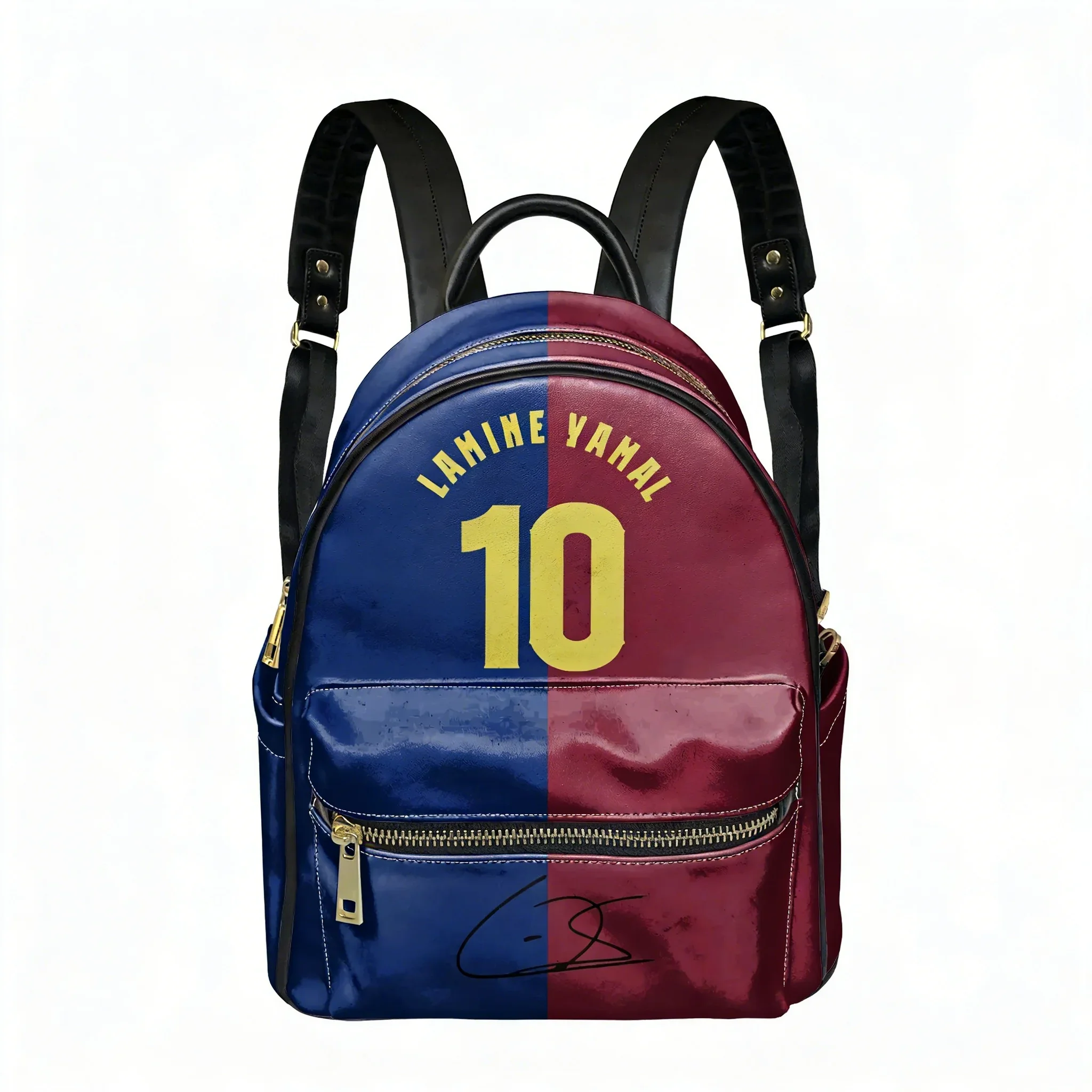 Yamal No.10 PU Backpack Women Men Knapsack Spain Soccer Star Personalized Text Image Double Shoulder Bag Rucksack Gift Daypack