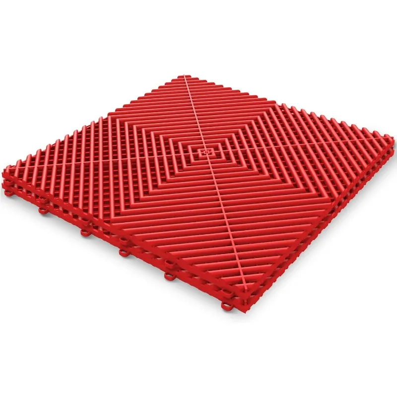 

15.7"x15.7" Garage Flooring Tiles,Non-Slip Interlocking Plastic,Garage Organization&Garage Storage,Vented Pattern(red,25pcs