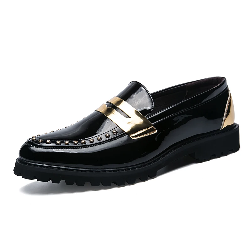 Luxury Brand Men's Shiny Leather Shoes Soft Soles Comfortable Loafers Versatile Commuting Shoes Men's Business Casual Shoes