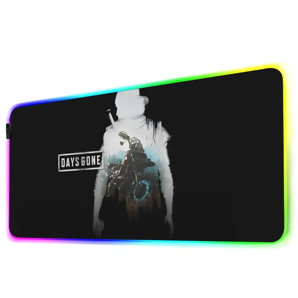 Days Gone Mouse Pad Gamer Rgb Desk Mat Back Light Led Mousepad Setup Gaming Accessories Deskmat Big Mousepad Backlight