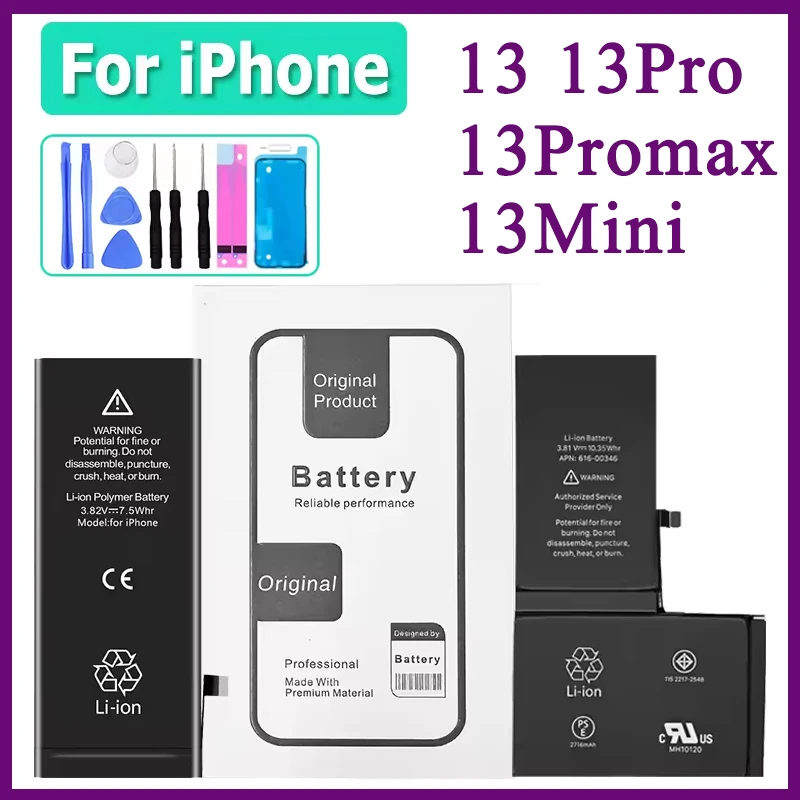 Für iPhone 13 Batterie Ersatz Für Apple iPhone 13pro 13promax 13 Mini Mobile Zubehör Wiederaufladbare Lipo Batterie