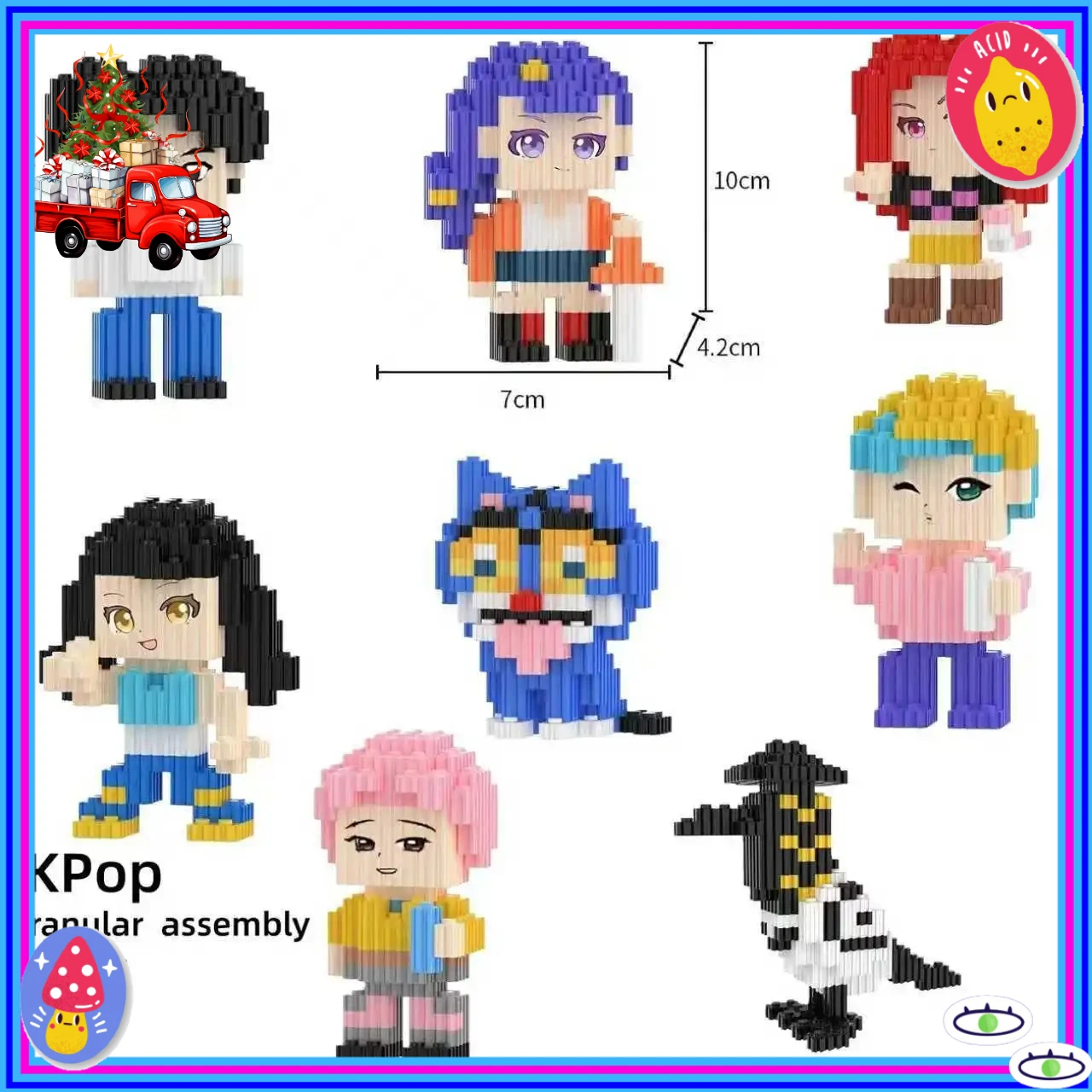 

Kpop Devil Hunter аниме мини-блок фигурка слепая коробка, набор моделей зданий «сделай сам», милая коллекционная кирпичная игрушка для фанатов и детей