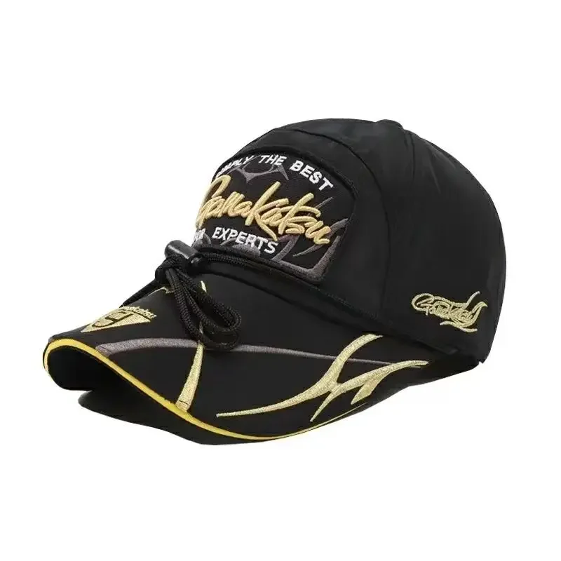 Gamakatsu Waterproof Fishing Hat Boné de beisebol de algodão ajustável, proteção solar com clipe, moda camionista chapéus para homens