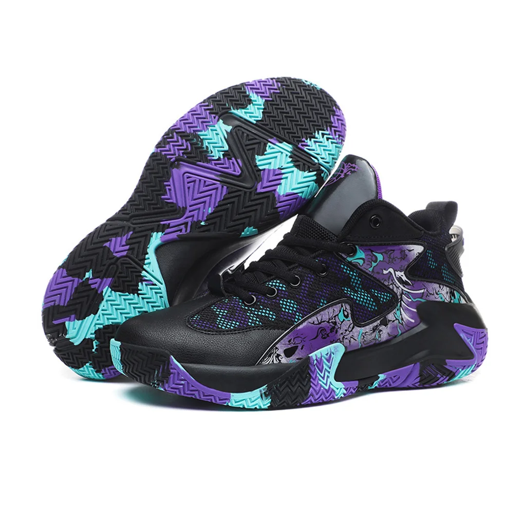 

Man Basketball Shoes Breathable Sneakers Professional Running White