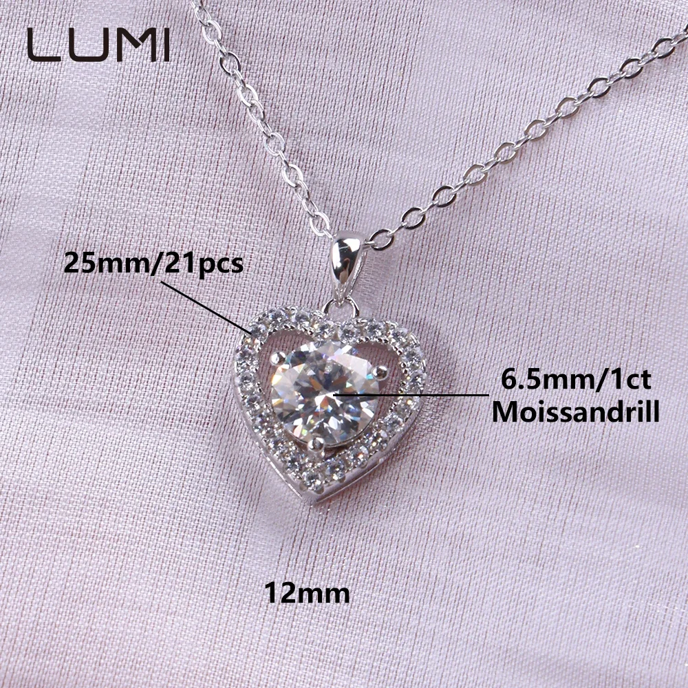 

1 карат сердце муассанит кулон стерлингового серебра 925 пробы ожерелье «Любовь» - супер красивые женские украшения для женщин и девочек