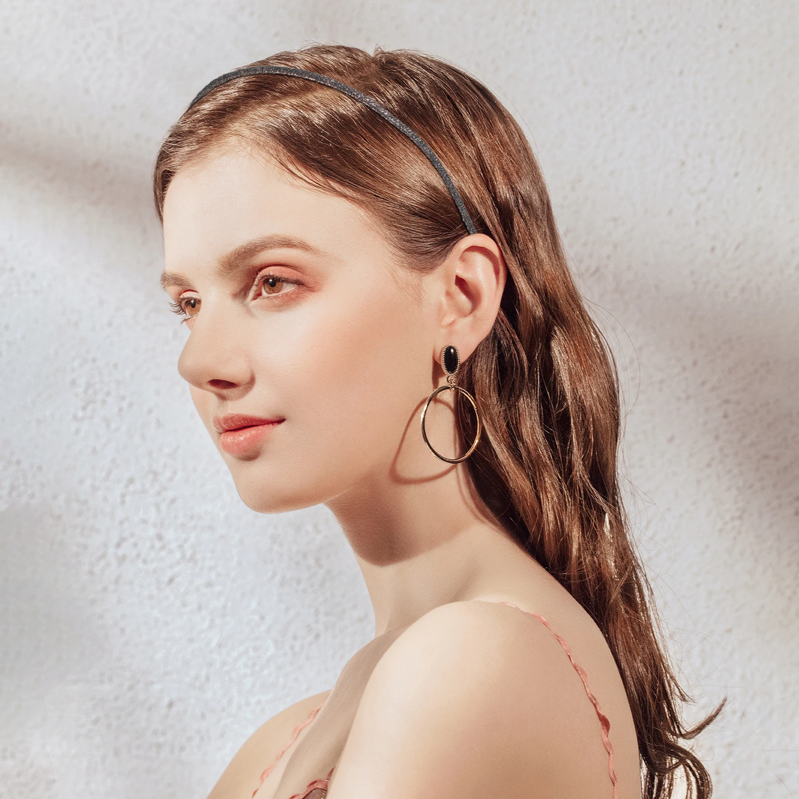 

5 Pcs Vintage Headband Super Thin Fabric Covered Hair Hoops Solid Color Women Accessories For Daily Use Party Concerts Hair