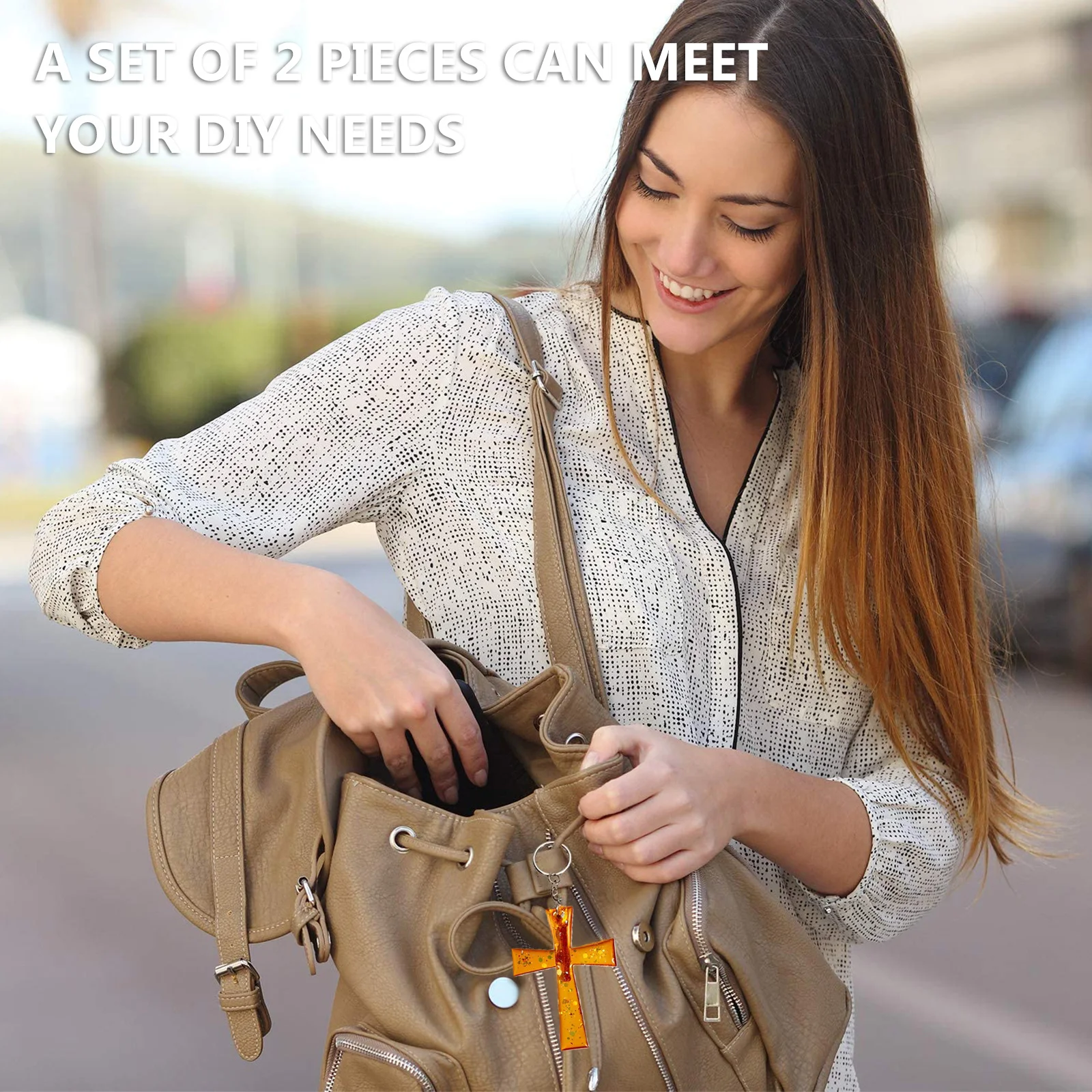 

2Pcs Crucifix Shaped Silicone Mould DIY Keychain Pendant Epoxy Craft Tool Exquisite Design DIY Mold Epoxy Mold