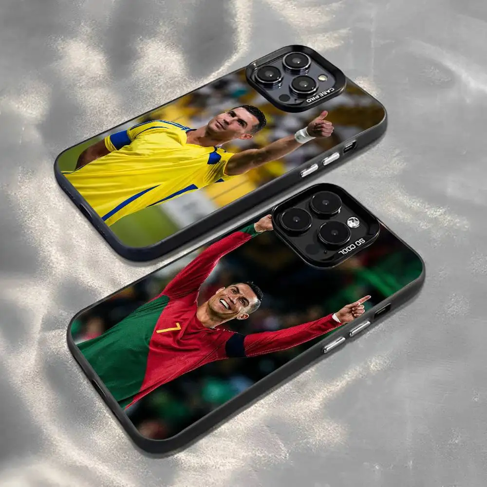 

C-Ronaldo Phone Case For iPhone 17,16,15,14,13,12,11 Plus,Pro Max,XS,Colored Silver Plated Inside Cover