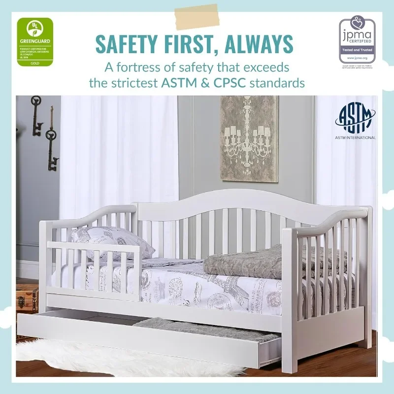 Cama de dia infantil em branco, certificação Greenguard Gold