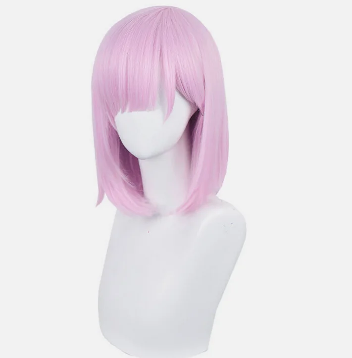 Fiona Frost Cosplay Perruques Cheveux Synthétiques Courts et Lisses, Rose, 37cm