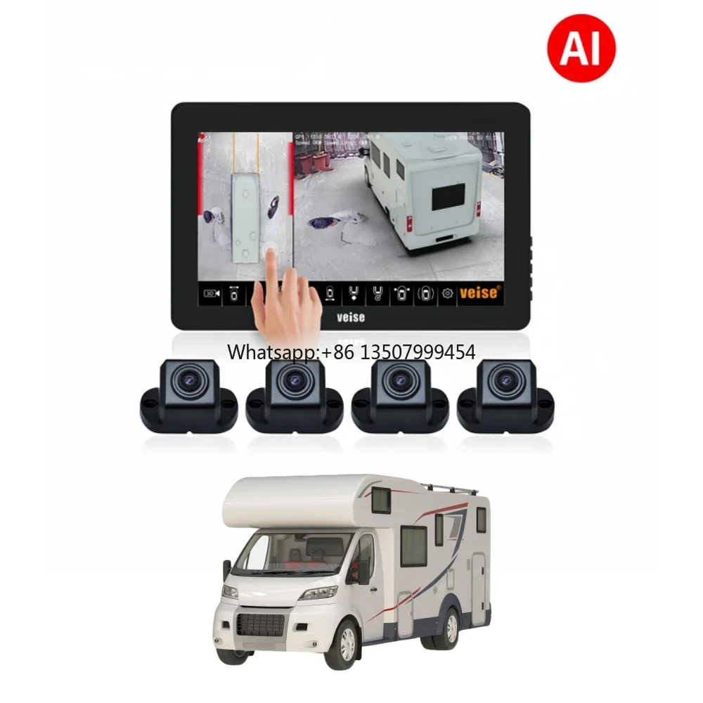 

All in ONE Machine 4 Cameras 3D 360 Degree AVM Bird View Panorama AI Truck Bus Reverse Camera System for Truck RV Bus Camper