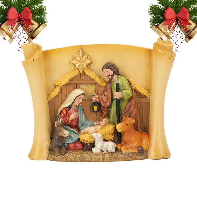 

Nativity Sets Nativity Figurines Decorations Nativity Set Desktop Figure Classic Stable Resin Nativity Figures For Nightstand