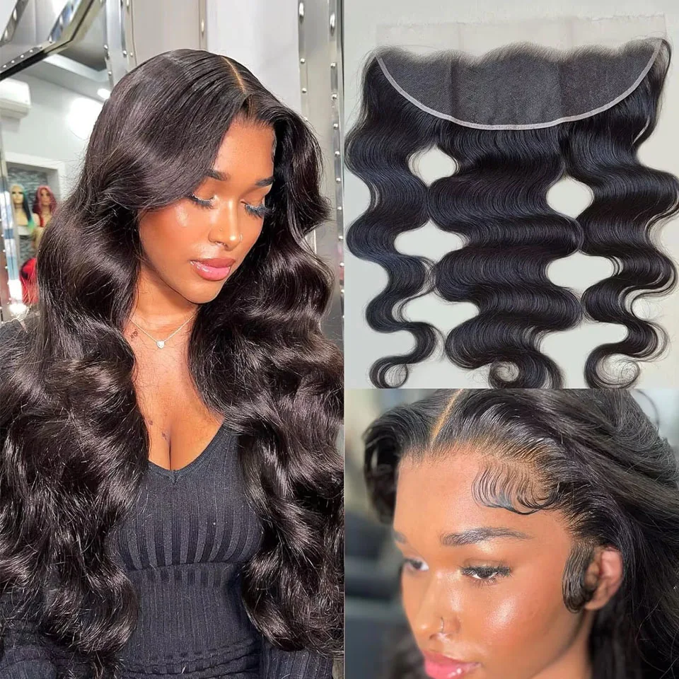 BINF Hair 4x4 Body Wave Lace Closure, nur vorgezupft, transparente Schweizer Spitze, Echthaar für schwarze Frauen, vollständig weich. – Detail 3
