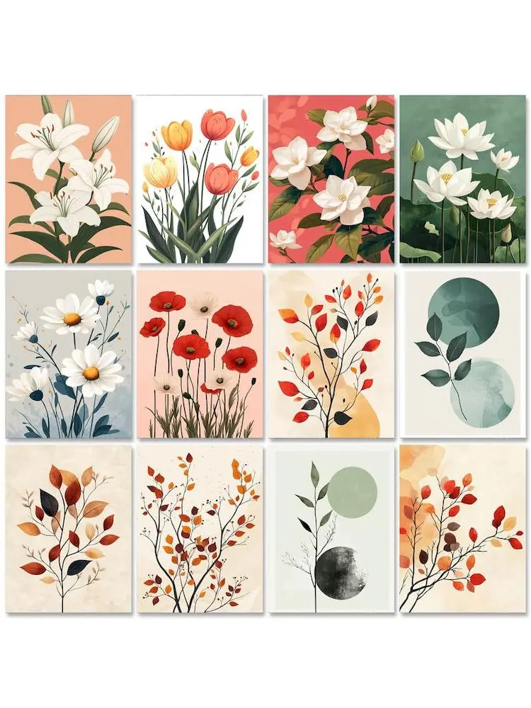 RUOPOTY Rahmen Blumen Diy Malen nach Zahlen für Starter Kit Diy Handwerk Erwachsene Kits Handarbeit für Heimdekorationen