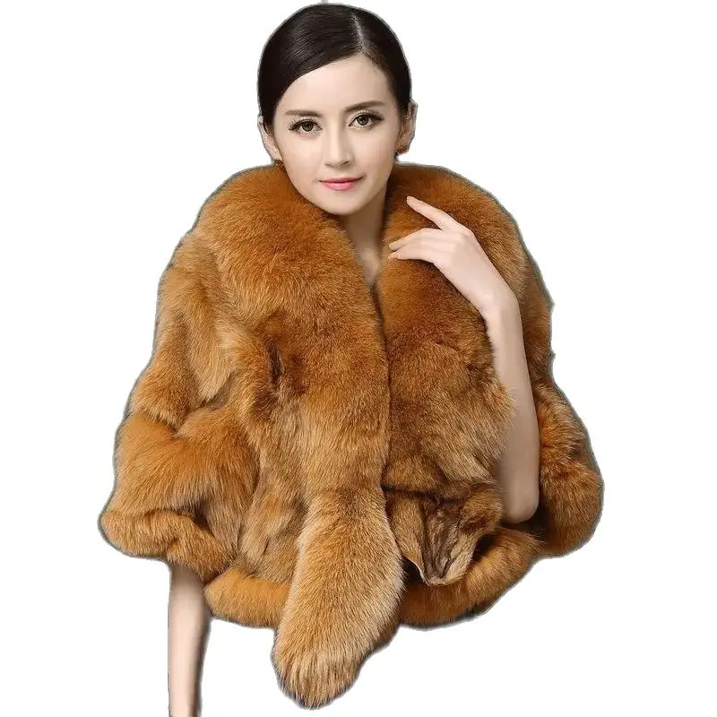 

Winter Fox New Coat With Collar Temperament Ladies Shawl V-neck Korean Version Of Young Loose Fashion Warm Coat