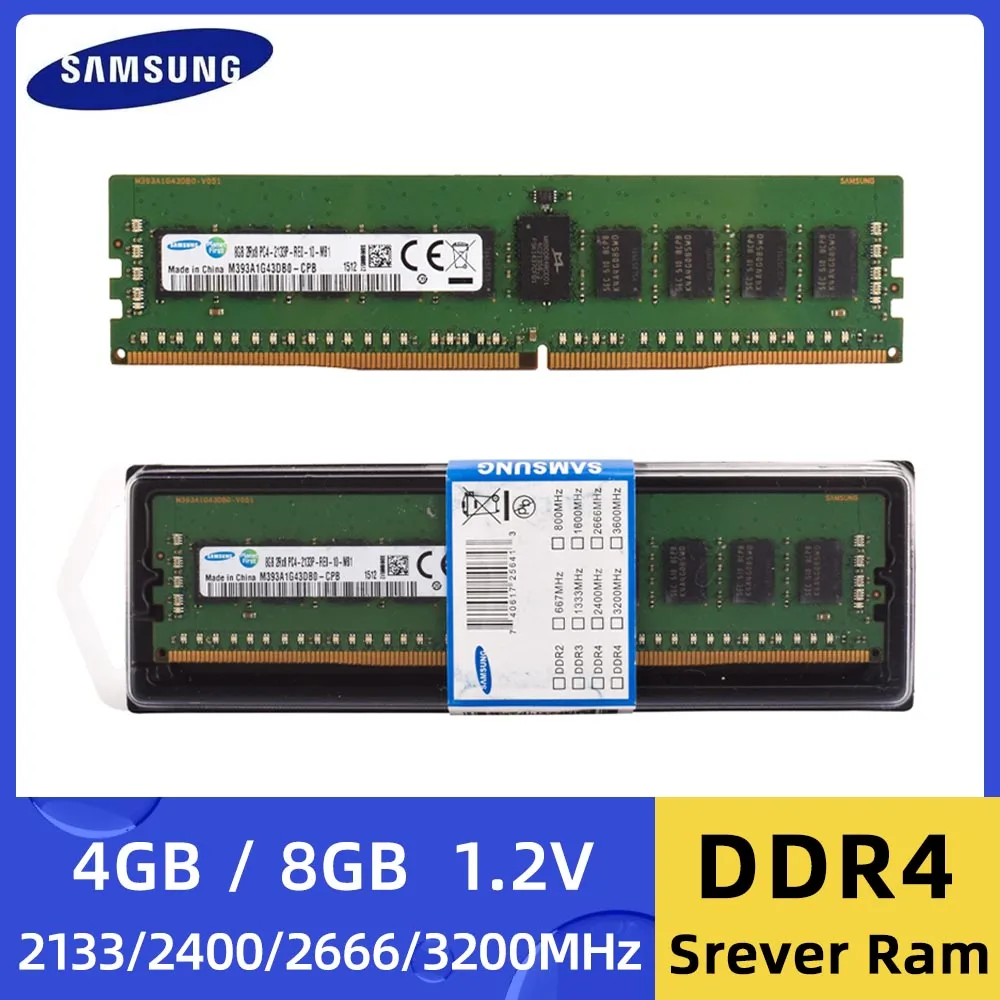 Samsung DDR4 4GB 8GB PC4 2133MHz 2400MHz 2666MHz 3200NHz 2133P 2400T 2666V 3200AA ECC REG Server Memory Support X99 Motherboard