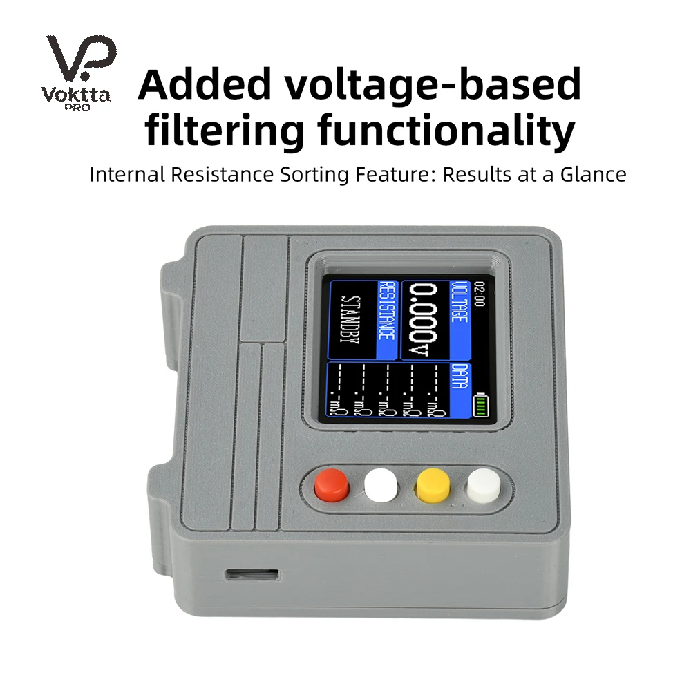 TS457 DC5V TFT Color Screen Voltage Resistance Tester AC 4 Wire Method Electronic Load Tester With Kelvin Clip Electrician Tool
