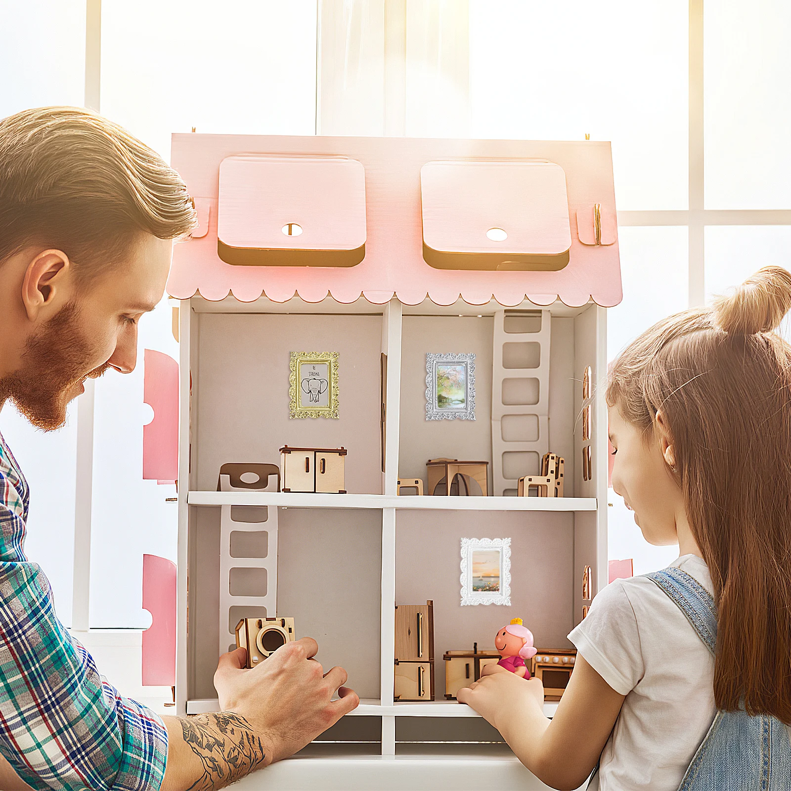 

6Pcs Mini Vintage Photo Frames Resin Retro Style DIY Crafts Phone Case Decor Miniature Picture Frame Decoration