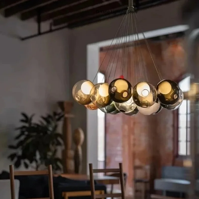 Italy Colorful Bubble  Restaurant Living Room Bedroom Children Room Lamp Bar Desk Clothing Store Glass Pendant Lamp