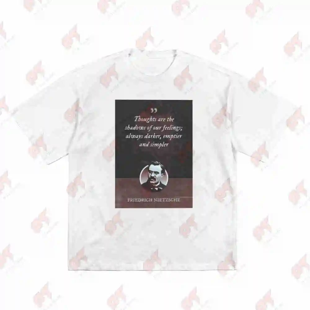 Friedrich Nietzsche Thoughts Are The Shadows Of Our Feelings Always Darker Emptier And Simpler Short Sleeve Tee 100% Cotton T-Sh