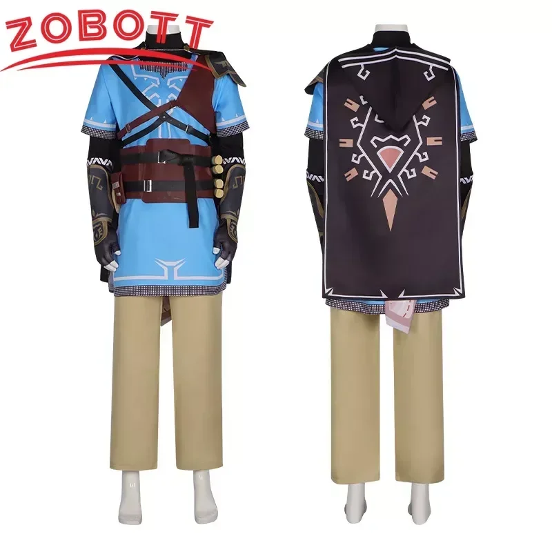 Adults Kid Game Zelda Cosplay Breath of the Wild Link Cosplay Costume Shirt Cloak Accessories Sets Adult Kids Outfit