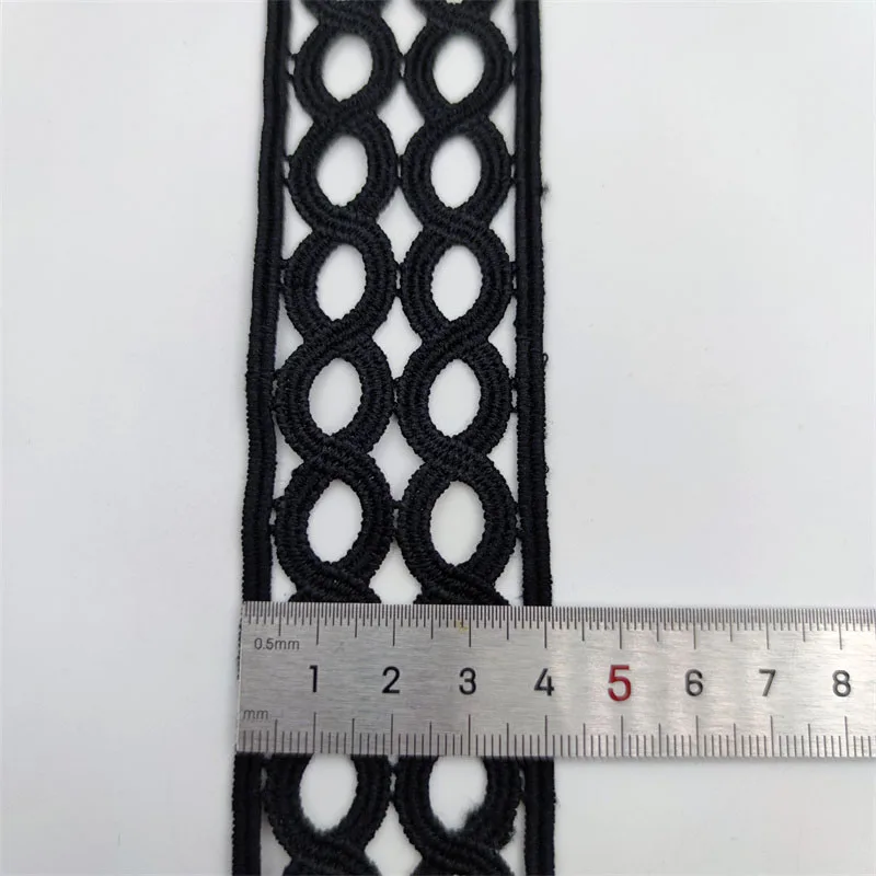 16/30/40mm wide Water Soluble White Black Lace Ribbon DIY Sewing Lace Fabric Accessories Dress Curtain Clothing Wrapping lace