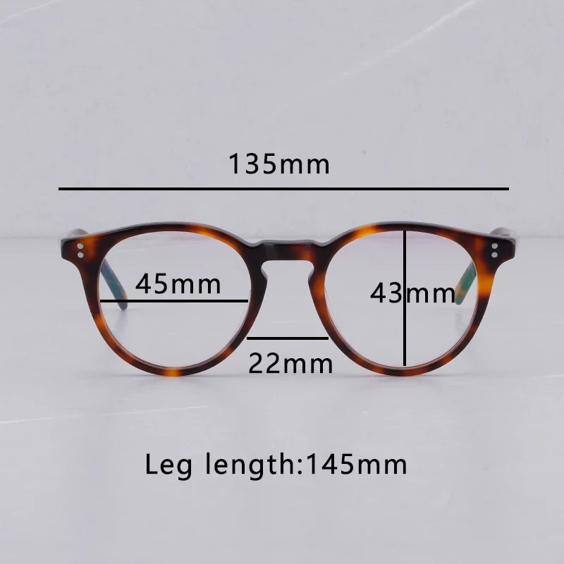 Acetate Eyeglass Frames Prescription Yellow Glasses Frames Women's Glasses Men Myopia O'Malley Eyewear Round Transparent Glasses