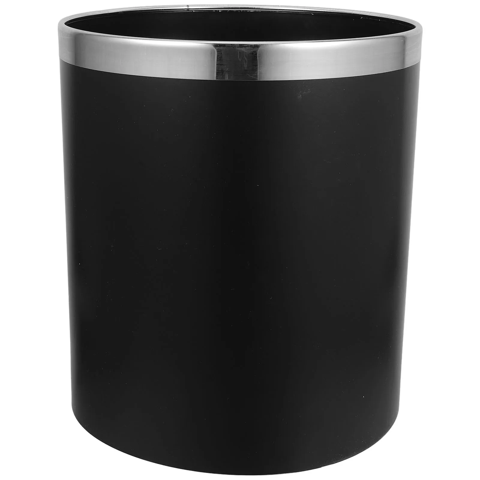 

18L Double Layer Trash Can Contemporary Round Garbage Bin for Bathroom Kitchen Bedroom Office Indoor Use Heavy Duty PP and Iron