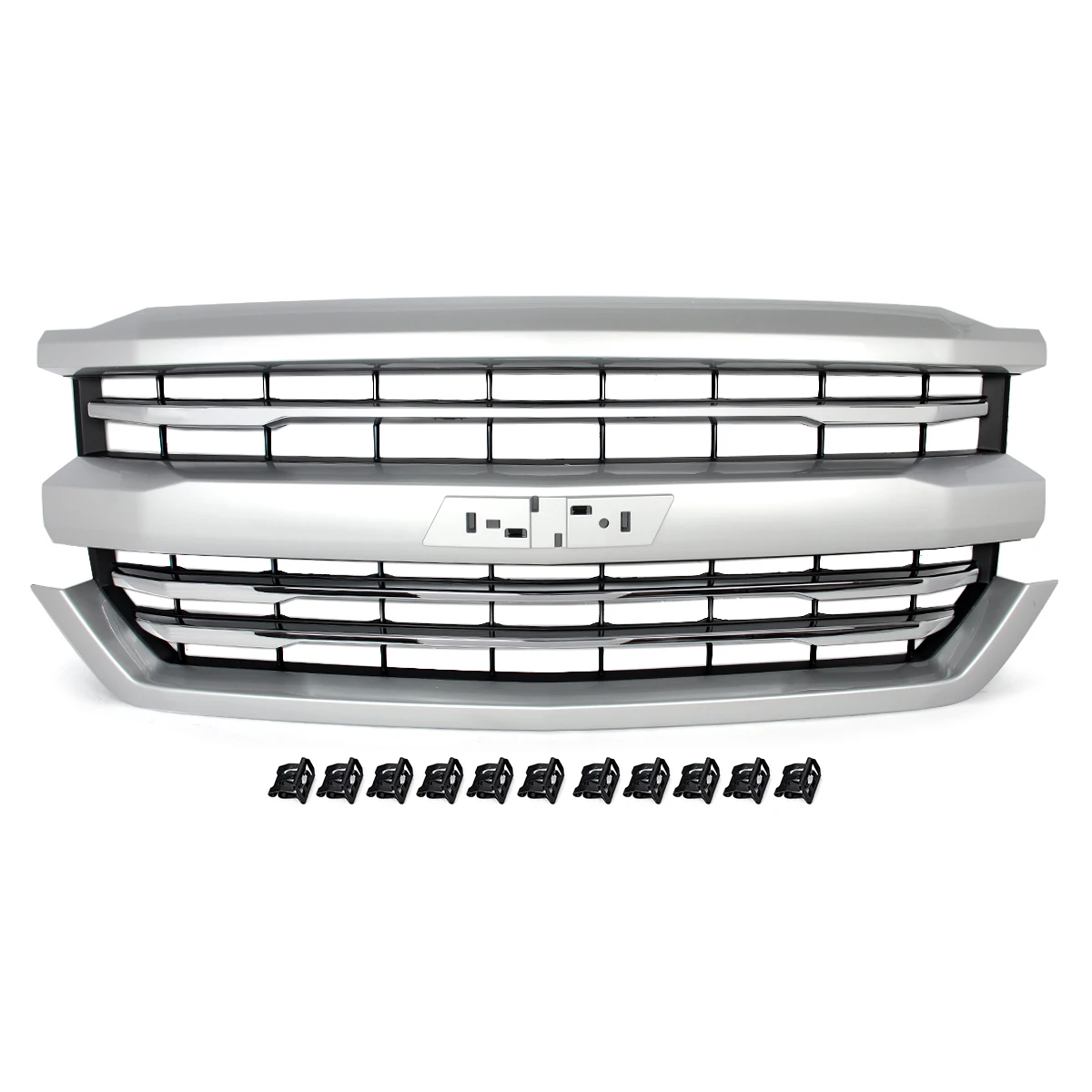 Front Upper Bumper Grille Modified Grill For 2016 2017 2018 Chevrolet Silverado 1500 High Country Front Hood Grille Racing Grill