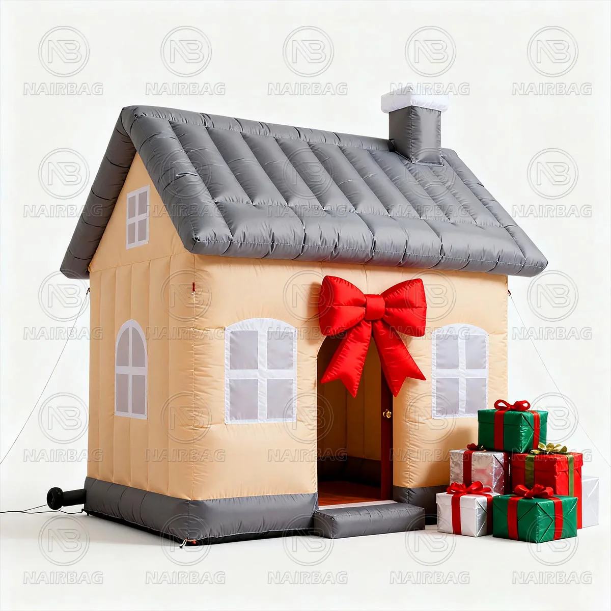 Novo design inflável santa grotto natal tenda inflável casa para decoração ao ar livre casa de gelo tenda de neve