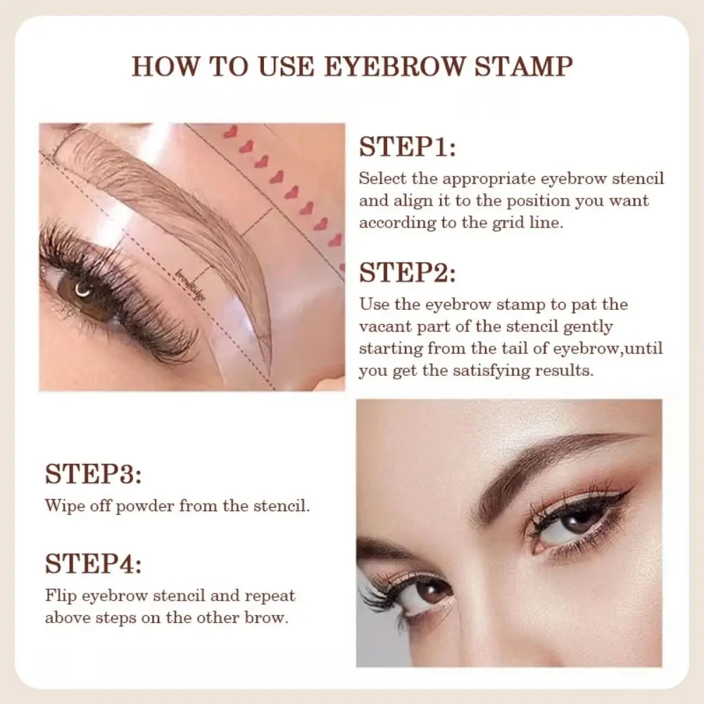 ใหม่ 1 ชุด Perfect One Step Eyebrow Stamp Stencil Kit กันน้ํา Long Lasting Eyebrow Enhancers Brow Powder Stamp