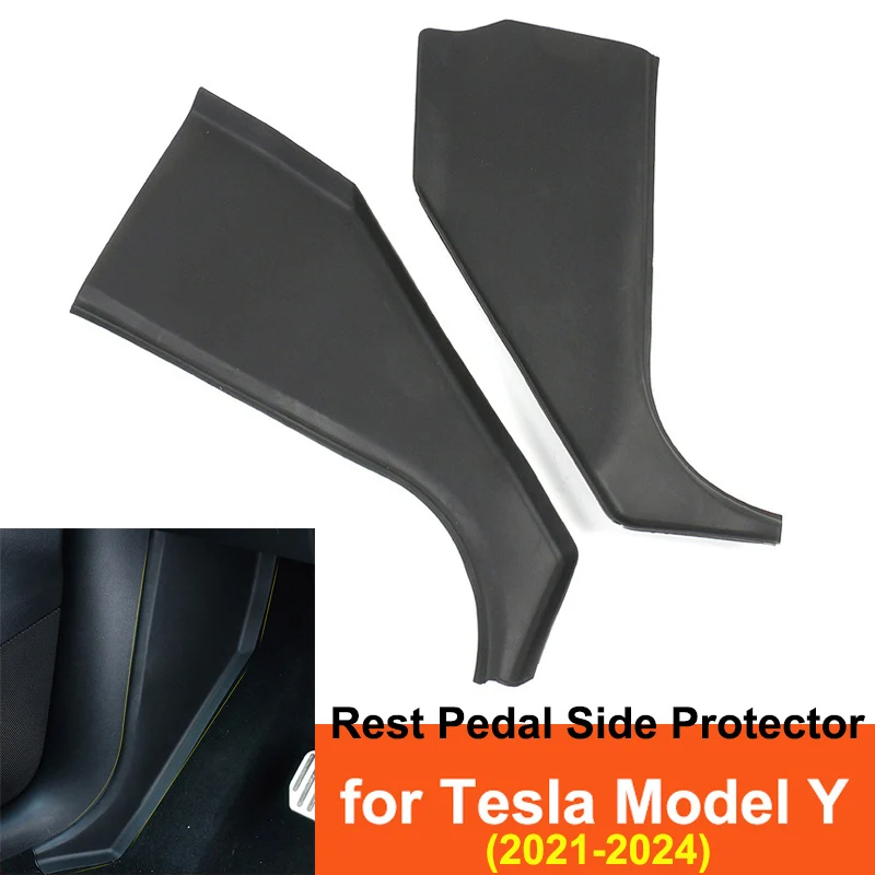 For Tesla Model Y 2024 Accessories Rest Pedal Side Guards Protector TPE Anti Kick Sticker Protection Cover Front Door Decor Pad